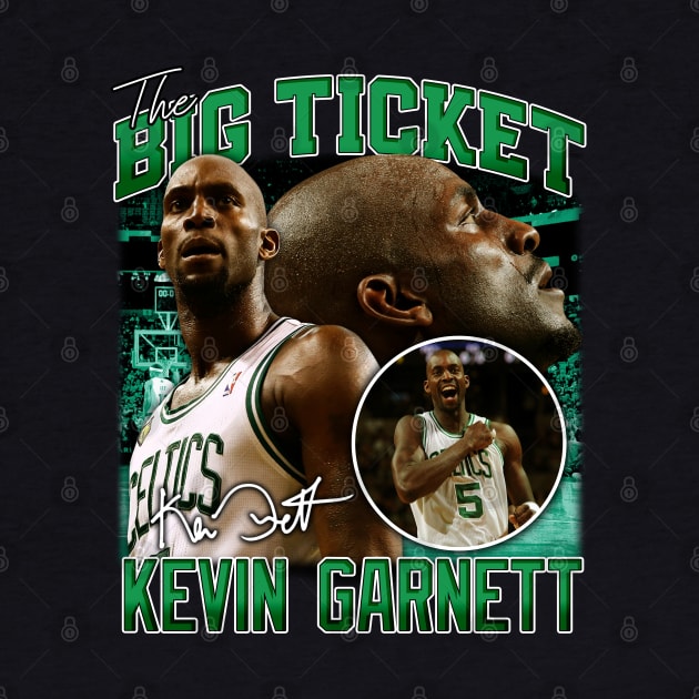 Kevin Garnett The Big Ticket Basketball Signature Vintage Retro 80s 90s Bootleg Rap Style by CarDE